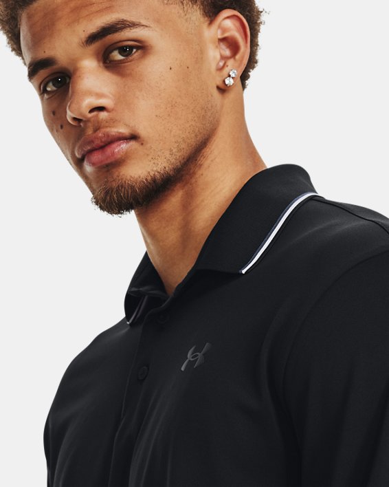 Men's UA Playoff 3.0 Long Sleeve Polo in Black image number 3